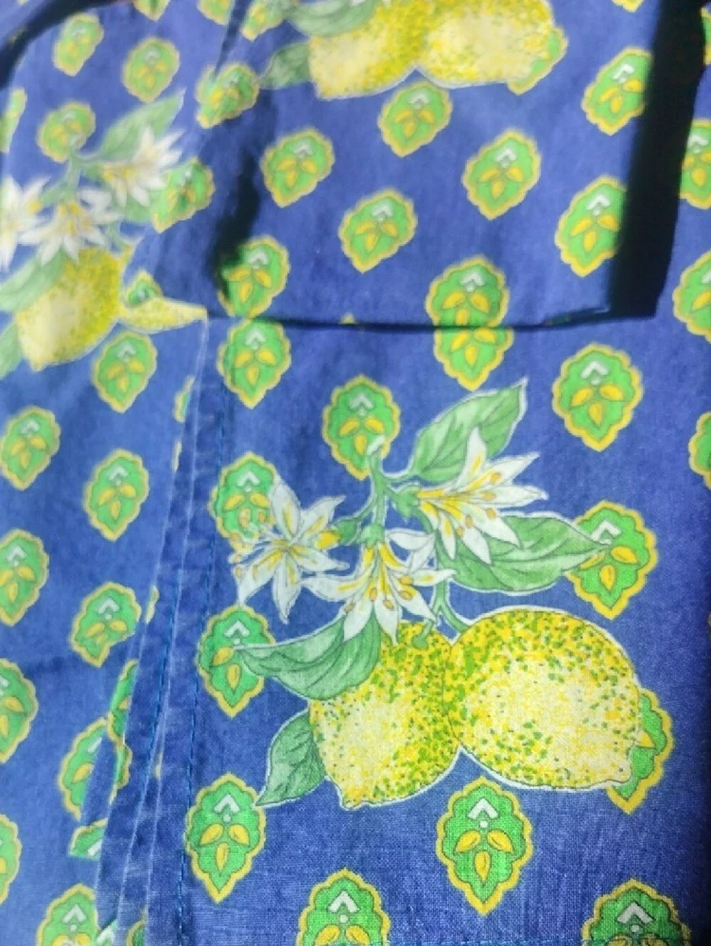 French Country, Cottage, Cotton Lot Of Eight Lemon Printed Napkins